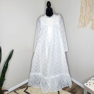 Vintage Mako Hawaii Lace Nightgown sz 13